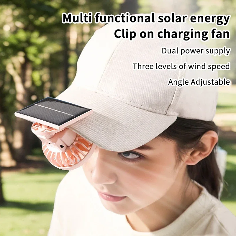 Renewable Energy Fan - Zonne-aangedreven clip-on ventilator, USB oplaadbaar, 3