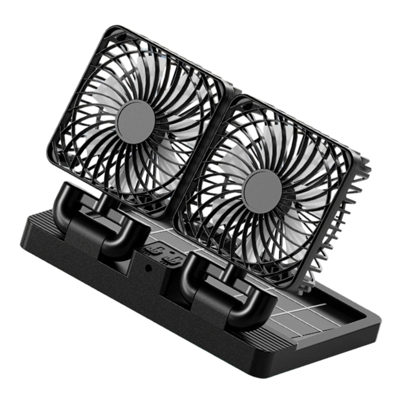 Renewable Energy Fan - D5BE USB oplaadbare/zonne-autoventilatieventilator Enkele/dubbele koelventilator