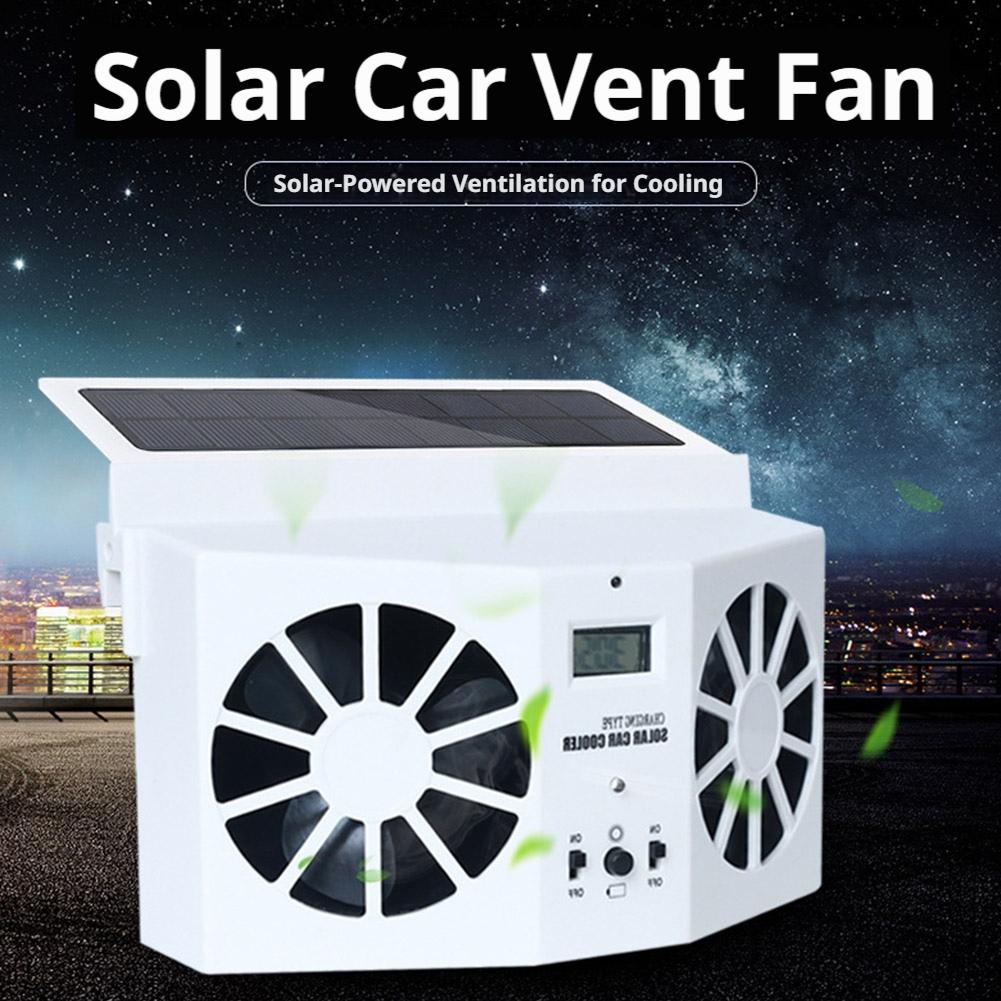 Renewable Energy Fan - USB Solar Oplaadbare Auto-uitlaatventilator 3-kops Hoge