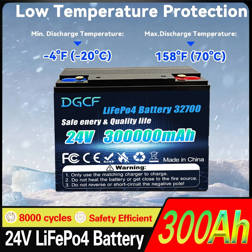 Renewable Energy Fan - 24V 300Ah LiFePO4 32700 Lithium Batterij